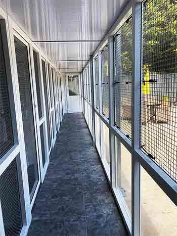 Secure cattery corridor